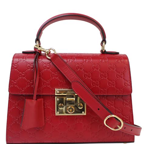 gucci padlock crossbody red|Red Gucci Small Padlock Leather Crossbody Bag ref.1199189.